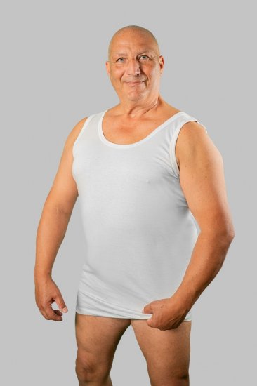 20 Nodi Crew Neck Tank Top in Combed Cotton Jersey White - Sous-vêtements & Bain - Sous-vêtements Grande Taille