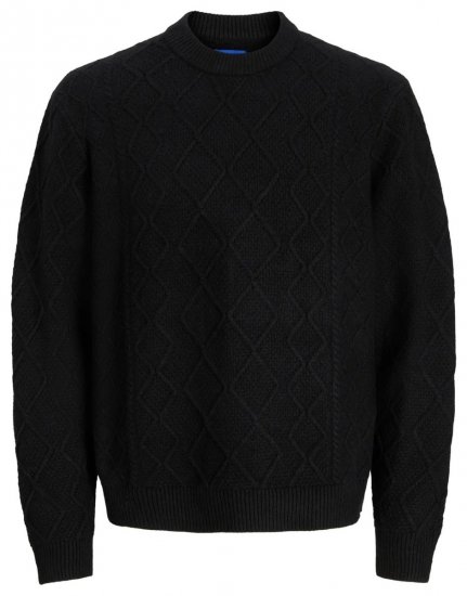 Jack & Jones Cambridge Cable Knit Sweater Black - Sweatshirts & hoodies - Sweatshirts/Hoodies grande taille homme