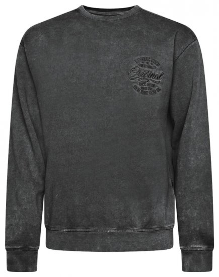 Kam Jeans 7081 Sweat-shirt brodé Noir - Sweatshirts & hoodies - Sweatshirts/Hoodies grande taille homme
