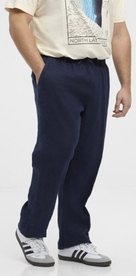 North Latitude 51142 Pantalon en lin à taille élastique Bleu marine - Jeans et pantalons - Jeans et Pantalons grande taille 