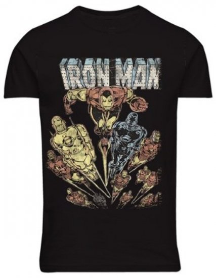 North Latitude 51349 T-shirt imprimé Iron Man Noir - T-shirts avec impression - T-shirts imprimés en grandes tailles