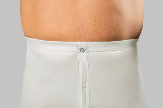 20 Nodi Combed Cotton Jersey Boxer with Front Button Fly White - Sous-vêtements & bain - Sous-vêtements Grande Taille