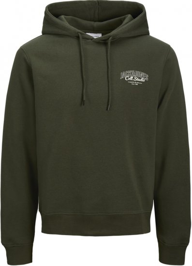 Jack & Jones Makoto Hoodie Small Print Green - Sweatshirts & hoodies - Sweatshirts/Hoodies grande taille homme
