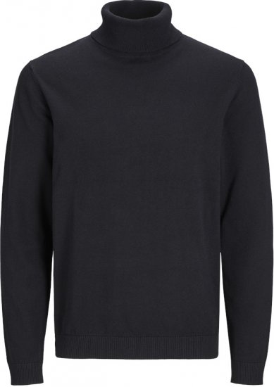 Jack & Jones Basic Knitted Sweater with Rolled Neck Black - Tous les vêtements - Vêtements grande taille pour hommes
