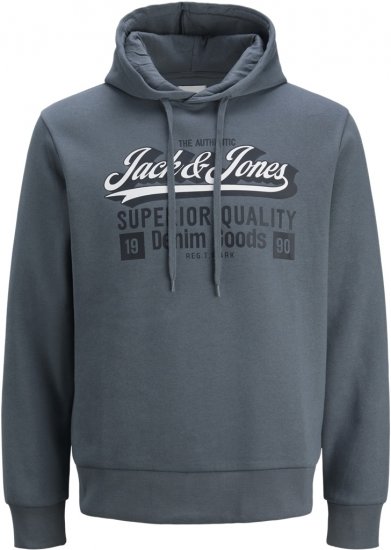 Jack & Jones 2 COL LOGO Hoodie Grey - Sweatshirts & hoodies - Sweatshirts/Hoodies grande taille homme