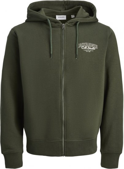 Jack & Jones Makoto Hoodie with Zipper Green - Sweatshirts & hoodies - Sweatshirts/Hoodies grande taille homme