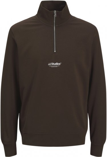 Jack & Jones Soho Sweatshirt with Zipper Brown - Sweatshirts & hoodies - Sweatshirts/Hoodies grande taille homme