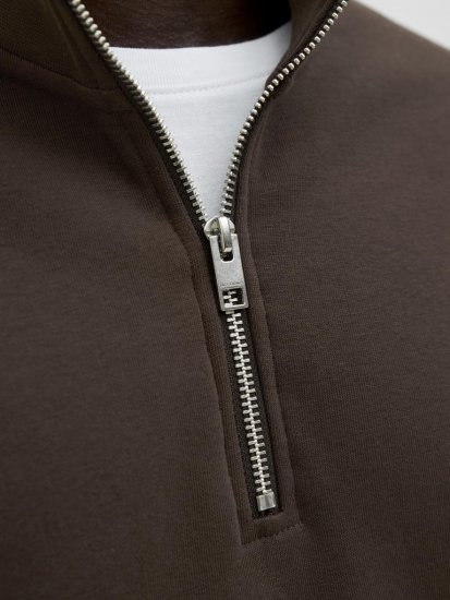 Jack & Jones Soho Sweatshirt with Zipper Brown - Sweatshirts & hoodies - Sweatshirts/Hoodies grande taille homme