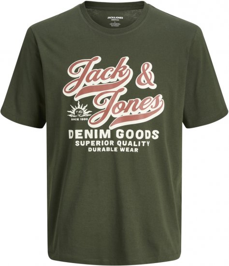 Jack & Jones Logo 2COL T-Shirt Green - T-shirts - T-shirts Homme Grande Taille