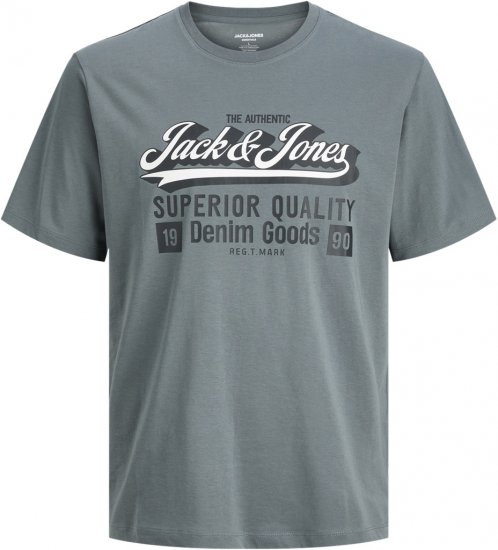 Jack & Jones Logo 2COL T-shirt Grey - T-shirts - T-shirts Homme Grande Taille