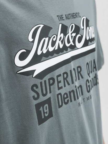 Jack & Jones Logo 2COL T-shirt Grey - T-shirts - T-shirts Homme Grande Taille