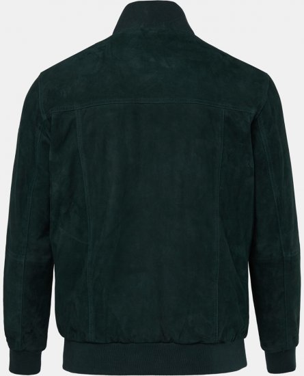 JP1880 Leather Jacket Suede with Stand-up Collar Dark Green - Vestes - Vestes Homme Grandes Tailles