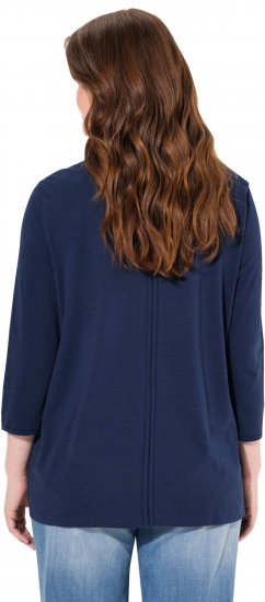 Ulla Popken Queens 3/4 Sleeve Graphic Tee Ink Blue - T-shirts imprimés pour femme - 