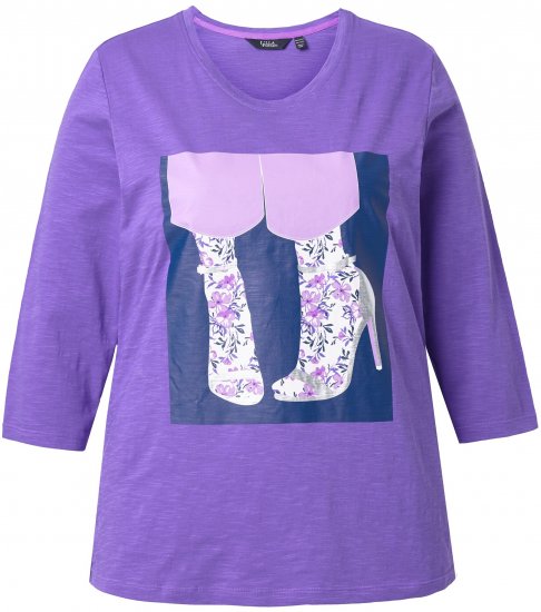 Ulla Popken Fashion Graphic T-Shirt Purple - T-shirts imprimés pour femme - 