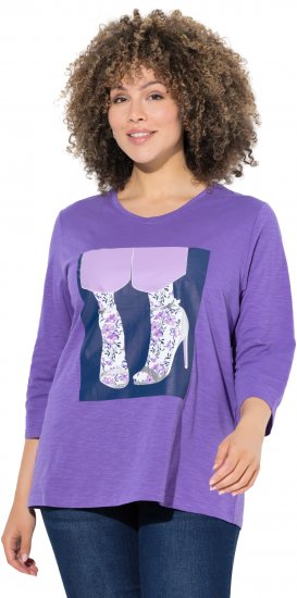 Ulla Popken Fashion Graphic T-Shirt Purple - T-shirts imprimés pour femme - 