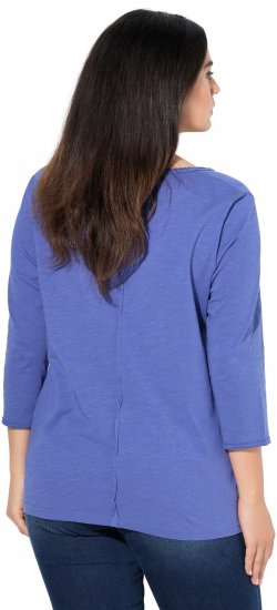Ulla Popken Meet Me In The Moonlight 3/4 Sleeve Graphic Tee Atlantic Blue - T-shirts imprimés pour femme - 