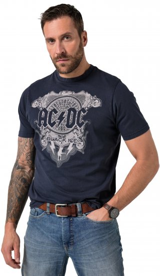 JP1880 AC/DC Black Ice T-Shirt Navy - T-shirts de groupes - T-shirts de groupes grande taille