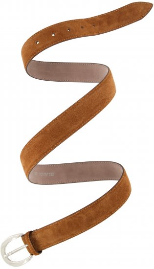 Ulla Popken Suede Thin Belt Brown - Ceintures femme - 