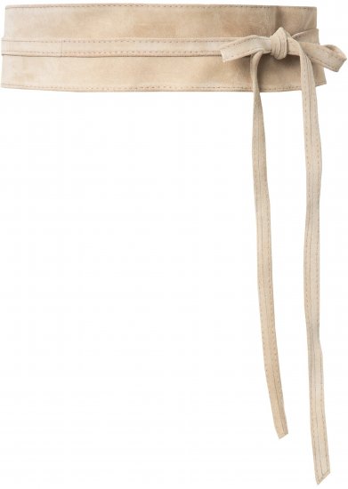 Ulla Popken Leather Tie Belt Beige - Ceintures femme - 