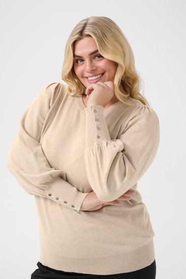Kaffe Curve Lizzy Pull à manches longues Beige - Pulls et mailles - 