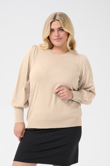Kaffe Curve Lizzy Pull à manches longues Beige - Pulls et mailles - 