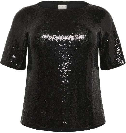 Kaffe Curve Mirana Sequin Blouse Black - Chemisiers - 