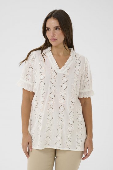 Kaffe Curve Dina Blouse White - Chemisiers - 