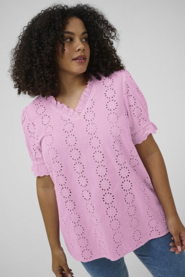 Kaffe Curve Dina Blouse Pink Frosting - Chemisiers - 