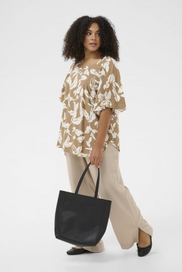 Kaffe Curve Marla Blouse Oak Chalk Leaf - Chemisiers - 
