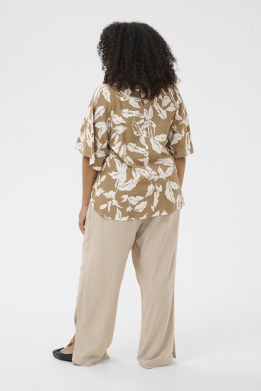 Kaffe Curve Marla Blouse Oak Chalk Leaf - Chemisiers - 