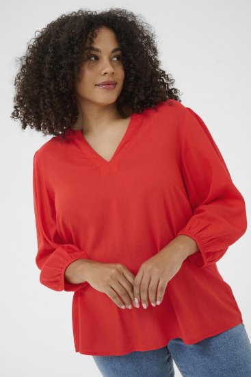 Kaffe Curve Mille Blouse Poppy Red - Chemisiers - 
