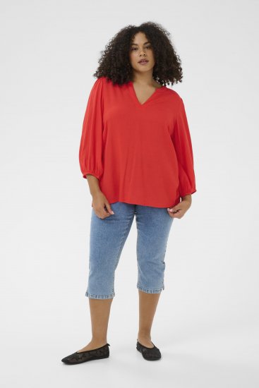 Kaffe Curve Mille Blouse Poppy Red - Chemisiers - 