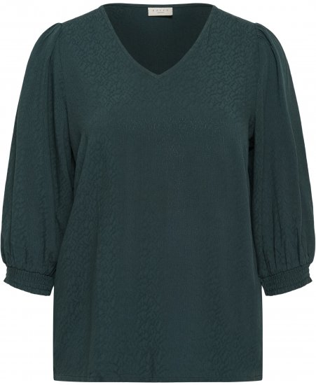 Kaffe Curve Pippi Blouse 3/4 Sleeve Magical Forest Green - Blouses et tuniques - 