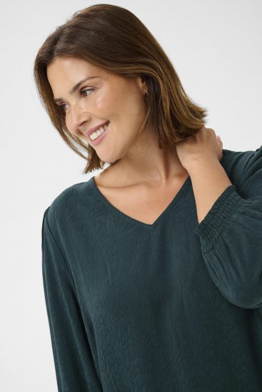Kaffe Curve Pippi Blouse 3/4 Sleeve Magical Forest Green - Blouses et tuniques - 