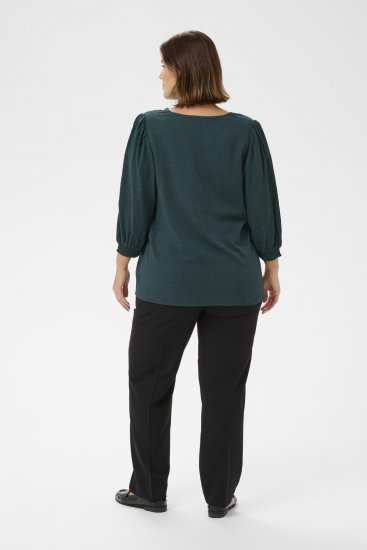 Kaffe Curve Pippi Blouse 3/4 Sleeve Magical Forest Green - Blouses et tuniques - 