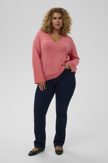 Kaffe Curve Jilanda V-Neck Pullover Red - Pulls et mailles - 