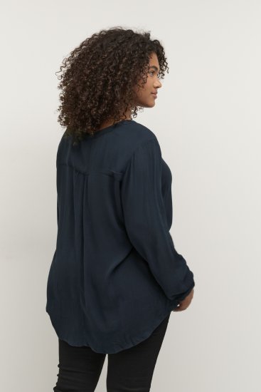 Kaffe Curve Ami Manches longues Blouse Bleu marine minuit - T-shirts - 