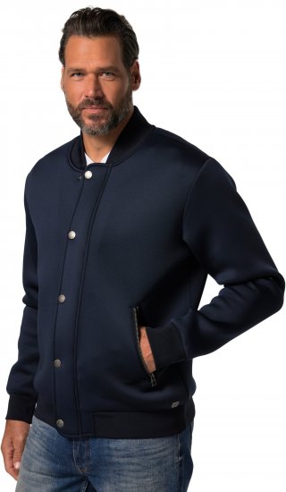 JP1880 College Jacket Scuba Fabric with Zipper Navy - Vestes - Vestes Homme Grandes Tailles