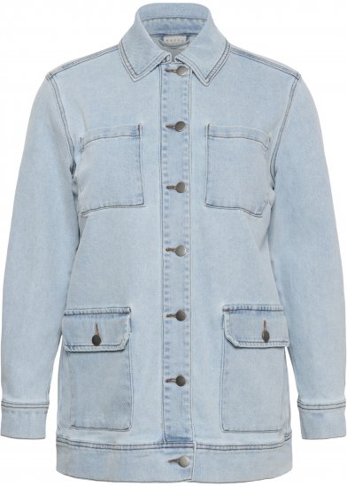 Kaffe Curve Ninna Casual Jacket Light Blue Washed - Vestes - 