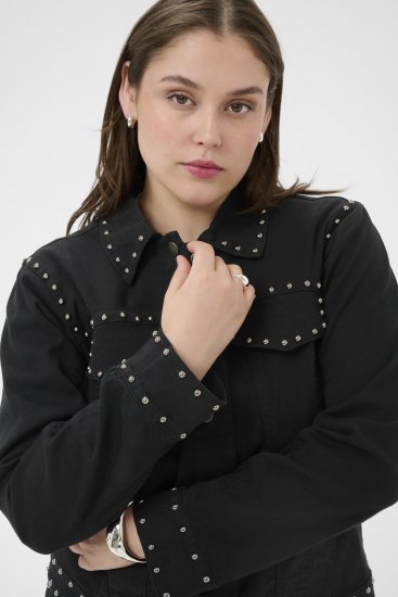 Kaffe Curve Brenn Twill Jacket Washed Black - Vestes en jean - 