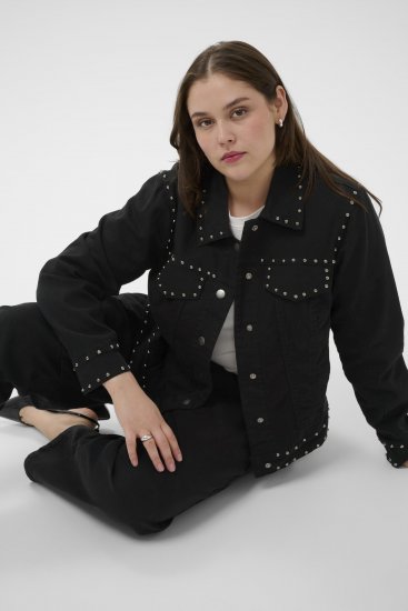 Kaffe Curve Brenn Twill Jacket Washed Black - Vestes en jean - 