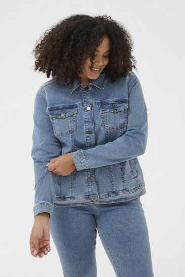 Kaffe Curve Vilana Denim Jacket Washed Blue - Vestes en jean - 