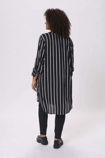 Kaffe Curve Milana Shirt Robe Noir / Chalk rayure - Robes - 