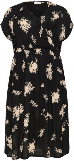 Kaffe Curve Jenna Robe Noir/Brown Flower imprimé - Robes - 
