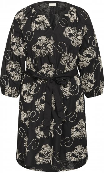 Kaffe Curve Kimmie Dress Black Chalk Embroidery - Robes midi - 