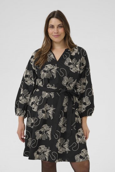 Kaffe Curve Kimmie Dress Black Chalk Embroidery - Robes midi - 