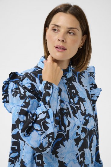 Kaffe Curve Sasja Robe Blue Snake Flower - Robes - 