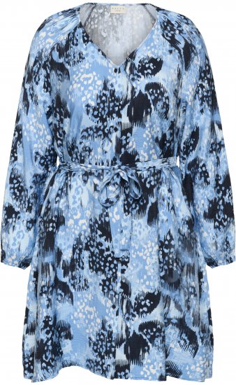 Kaffe Curve Aliana Dress Blue Flower Animal - Robes midi - 