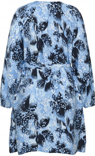 Kaffe Curve Aliana Dress Blue Flower Animal - Robes midi - 