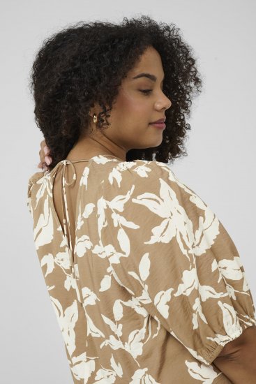 Kaffe Curve Marla Dress Oak Chalk Leaf - Robes midi - 